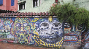 Some street art in The Candelaria area of Bogota, Colombia